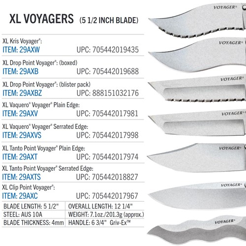 Cold Steel Voyager XL Vaquero 5.5" Kukri Serrated 6.75" Blade CS-29AXVS - Picture 8 of 12