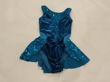 Dance Costume Large Child Blue Weissman Jazz Tap Musical Theater Sequin 12653