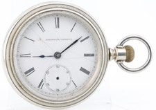 ELGIN Gr. 6, 18s 7j 1431295 CRESCENT TRADEMARK POCKET WATCH, RUNS M6 