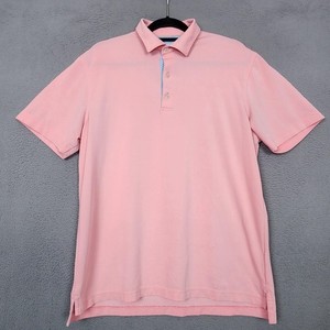 Johnnie-O Polo Shirt Mens Medium Pink Stretch Tagless Short Sleeve JMPO4240