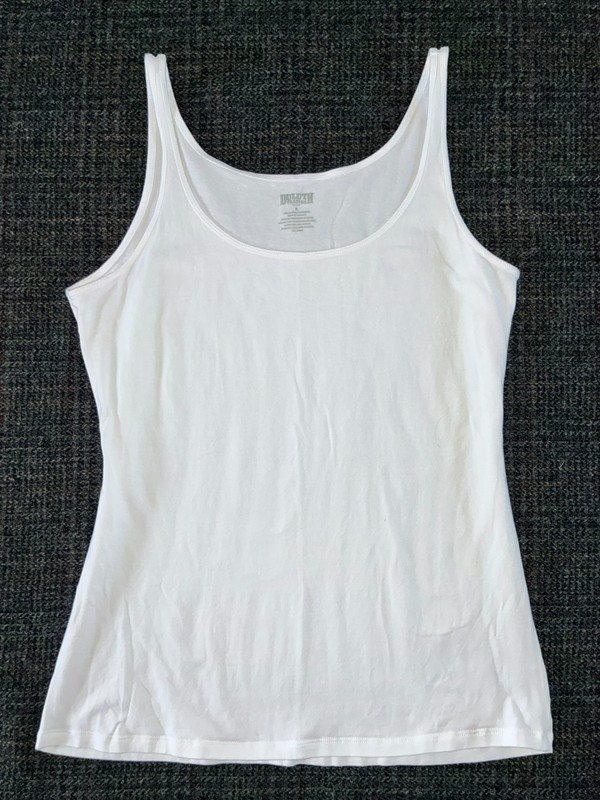 DULUTH TRADING CO No-Yank Thin Strap Tank Women's Large White