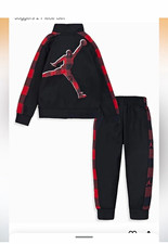 Jordan Boys 6-7 years 2 Piece Tracksuit Black/Red Check Knit Zip Jacket Pants