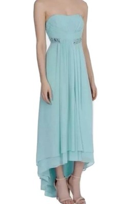 Coast Pipa Maxi Duck Egg KLEID GOWN High Low DAMEN Größe UK 10 REF WB