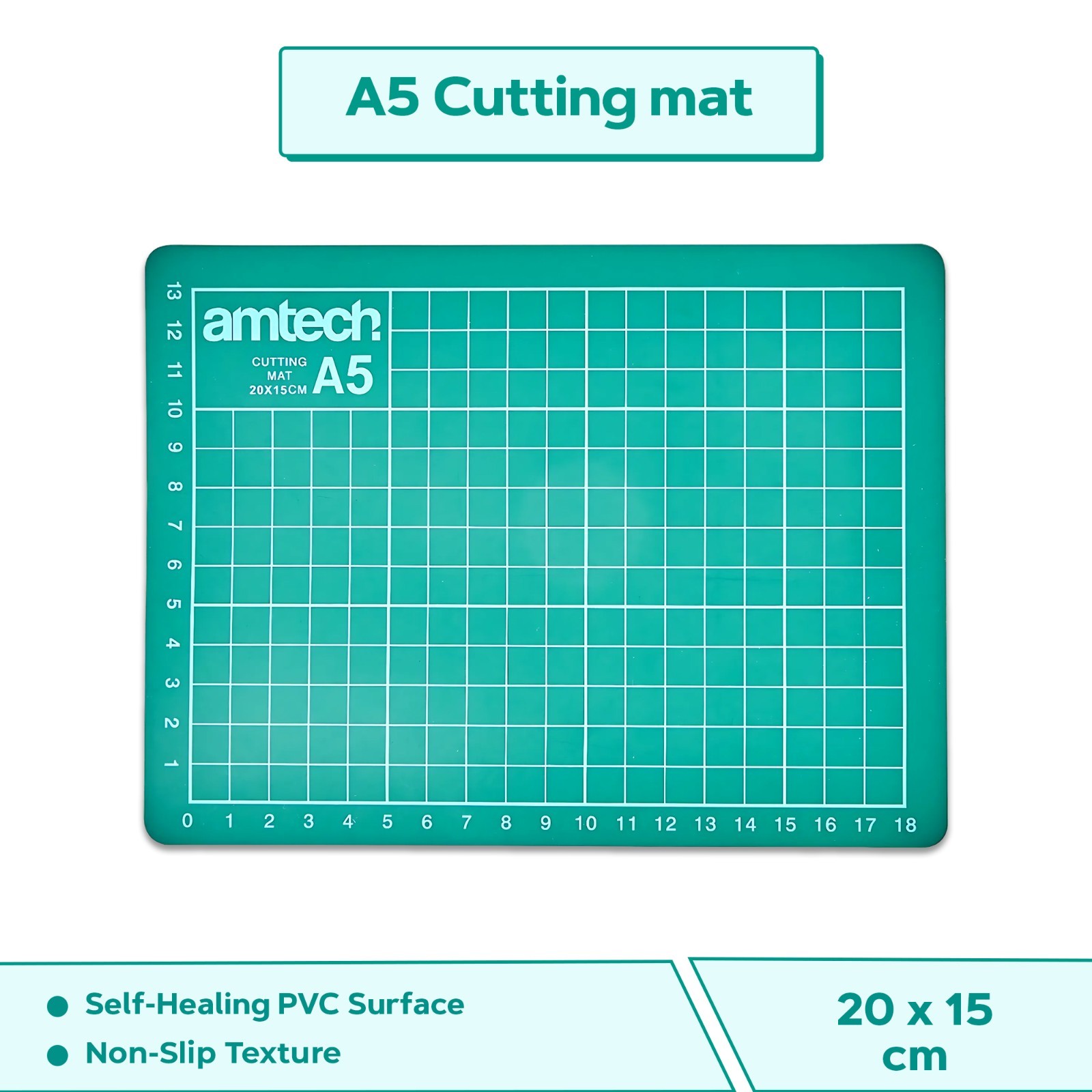 Lotus A5 Cutting Mat Self Healing Non Slip Grid Craft Board Green PVC