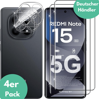 2X Schutzglas für Xiaomi Redmi Note 15 5G Panzerfolie Display Kamera Full Screen