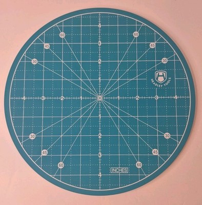 Headley Tools 10''x10'' Round Rotating Cutting Mat Blue Self Healing Antislip Base