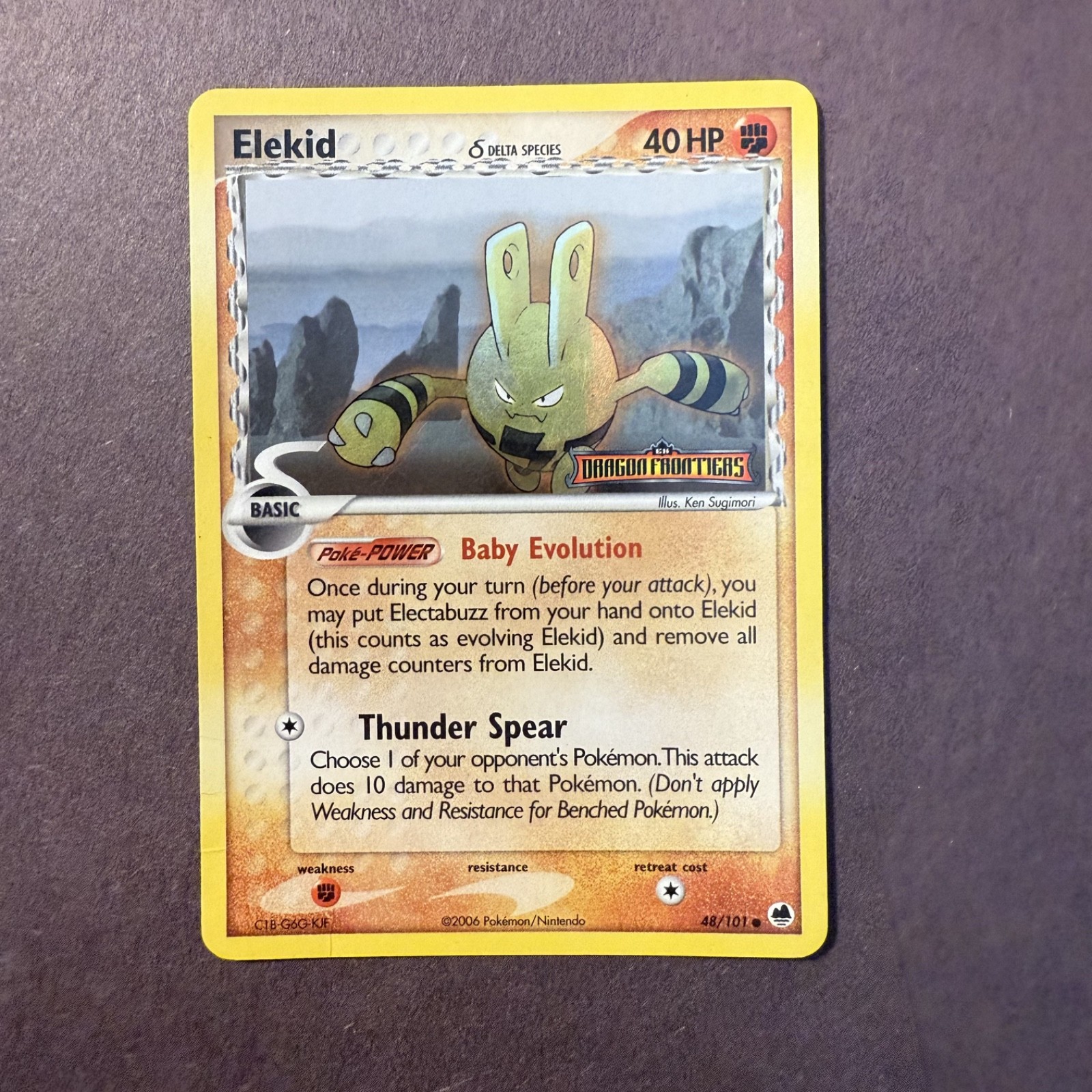 Elekid 48/101 Reverse Holo STAMPED - EX:Dragon Frontiers - Pokemon TCG 2006 LP