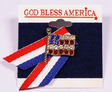 10 USA American Flag Premium Lapel Pin Brooch Jeweled Patriotic America jxuy NEW