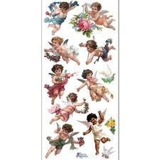 Violette Stickers - Cupids - 1 Colorful Cupid Sticker Sheet - Scrapbooks Crafts