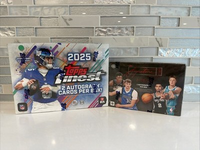 LOT OF 2! 2025 Topps Finest Hobby Box x1 & 2025/26 Signature Class Hobby Box x1!