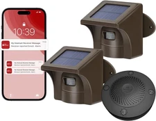 eMACROS Pro 3 Driveway Alarm with Phone App-1/2 Mile Long Range Solar 1R2S 