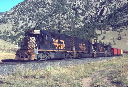 DRGW 5384 SD40-2T COAL CREEK CANYON CO (RIO GRANDE) ORIGINAL SLIDE 10-4-89 T9-15