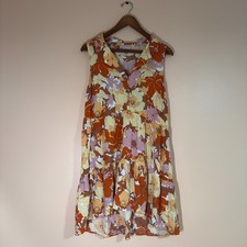 Show Me Your Mumu Groovy Collared Mini Dress Tiered Boho Retro Vintage Flower M