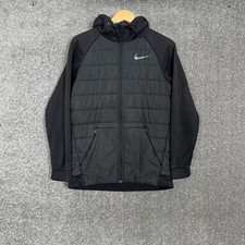 Nike Therma Full Zip Hoodie Black Charcoal Men  S Small Running Training