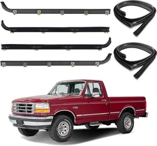 Front Door Window Weatherstrip Kit Felt Seal Run Channel Fit 87-97 Ford F150