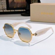 BVLGARI BV9029B Square Sunglasses White Frame Blue Gradient Lens 58-17-143