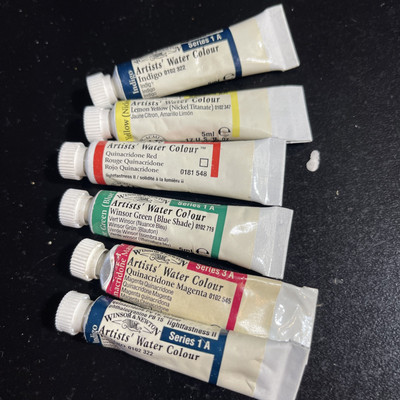 Winsor & Newton  Winsor  Indigo + green blue shade watercolor 5mL Lot of 6