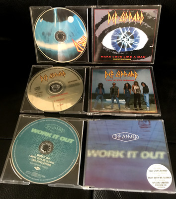 Def Leppard lot x3 CD Single Make Love Like A Man-Two Steps Behind - Work it Out
