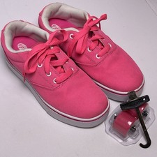 Heelys Youth 5 Women’s 6 Launch Hot Neon Pink Skate Shoes Lace Up Wheels
