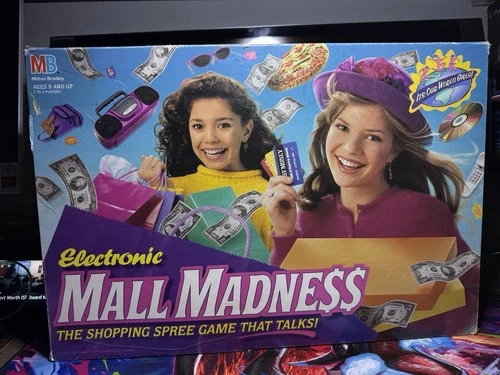 Vintage 1996 Electronic Mall Madness Board Game Milton Bradley, Read Description