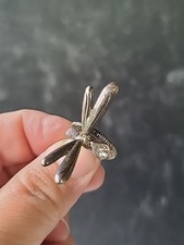 925 Sterling Silver Dragonfly Glass Accent Ring, SIZE US 4.5 Vintage Thailand