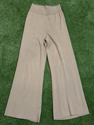 Nectar Clothing Women's Tan Pants Size Small Wide Leg High Rise Elastic Waist