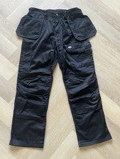 Dickies Redhawk Pro Work Trousers Men’s W32S Black & Red Brand New