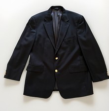 Brooks Brothers 42R 100 Wool Navy Blazer Gold Buttons Classic Preppy