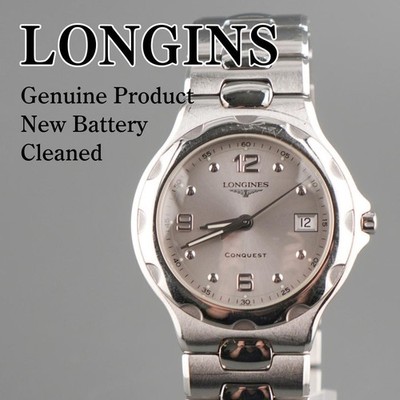 Working LONGINES CONQUEST Date Watch Battery Quartz
