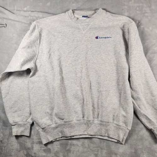 Champion, Vintage 90s Champion Crewneck Sweatshirt Large Grey Made in USA Script Logo