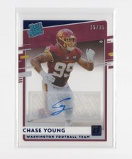 2020 Panini Donruss Clearly Blue Chase Young #/35 Rookie Card RC Auto