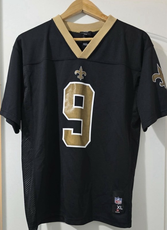 Drew Brees #9 New Orleans Saints Youth XL NFL Team Apparel Jersey Black Gold