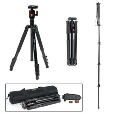 KingJoy 66" PRO BT-288 Aluminum Flip Lock Travel Tripod monopod Knob Ball Head