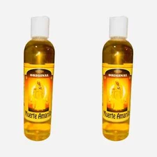 2 PACK - SANTA MUERTE AMARILLA Agua Espiritual Limpias Abre Camino Dinero 8 oz