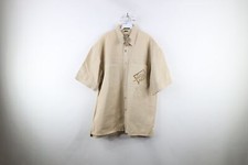 NOS Vintage 90s Paco Jeans Mens Size XL Baggy Fit Denim Jean Button Shirt Beige