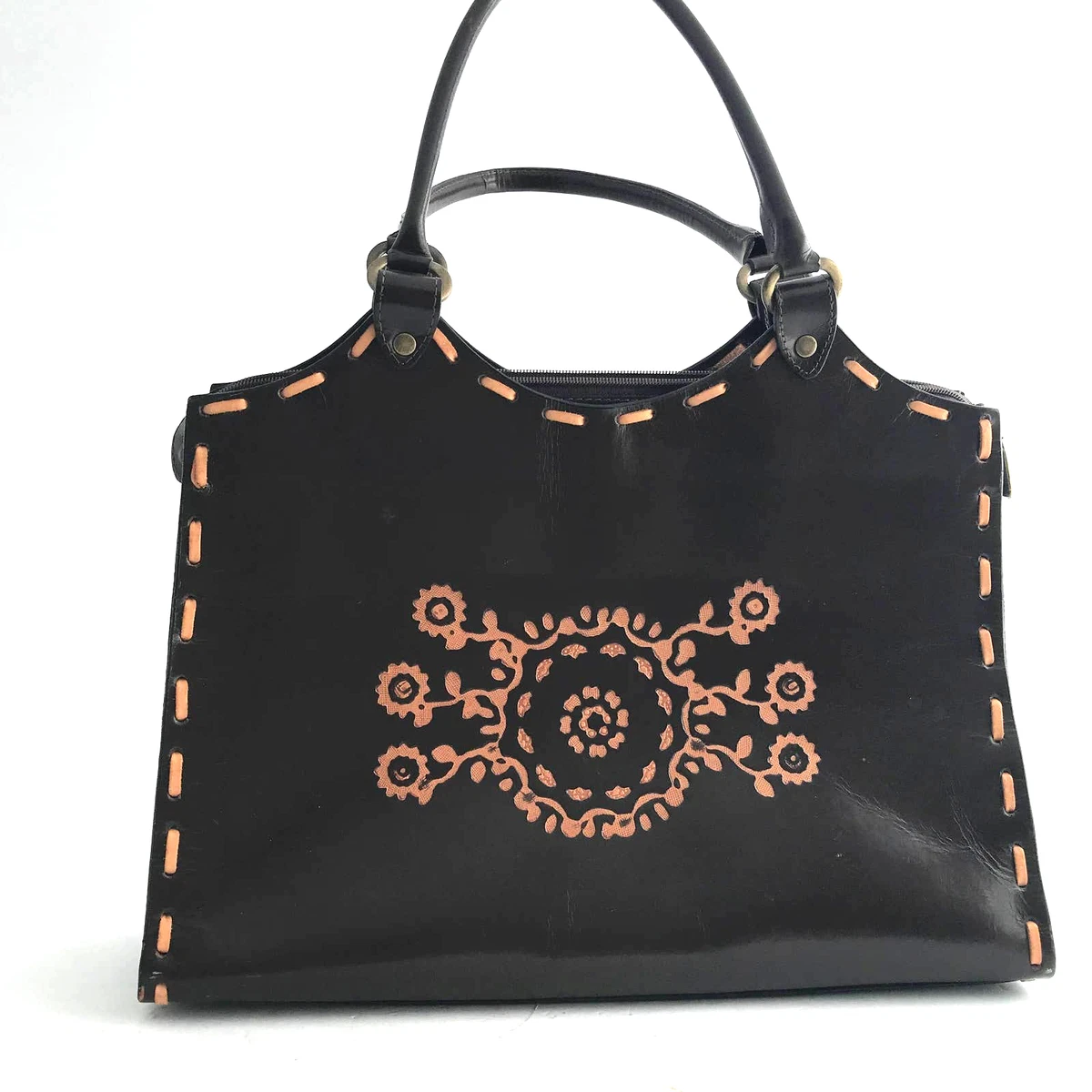 Arezzo Chocolate Brown Leather Satchel | eBay
