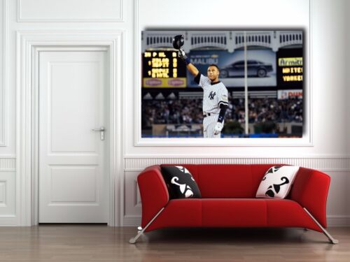 Derek Jeter 36 x 24 cortina llamada temporada final @ Yankee Stadium Salute Re2pect - Imagen 1 de 2