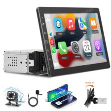 10.1" Single 1 Din Apple/Android Carplay Rotatable Screen Car Stereo Radio  Cam