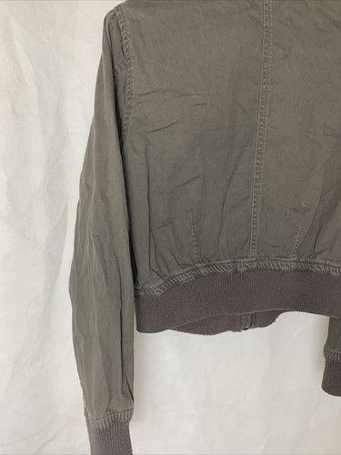 TEENS JUNIORS BLUE SPICE BROWN DENIM CROPPED  JACKET SIZE L - Picture 6 of 6