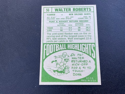 1968 TOPPS FOOTBALL CARDS #3-72 PICK CARDS YOU WANT - Picture 153 of 203