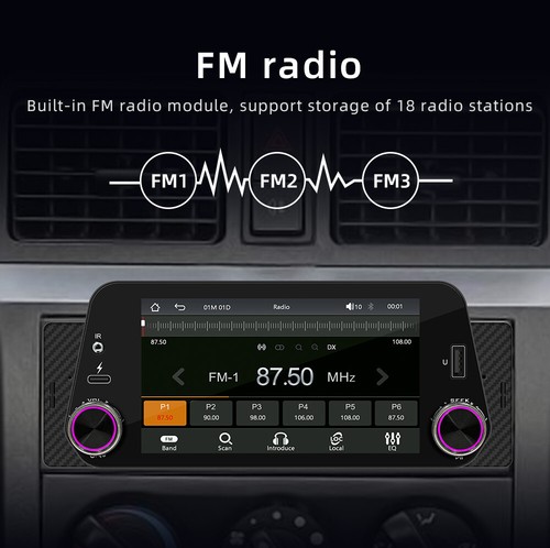 Single 1 Din Car Radio Stereo MP5 Player For Carplay Android Auto W/8LED Camera - Picture 10 of 24