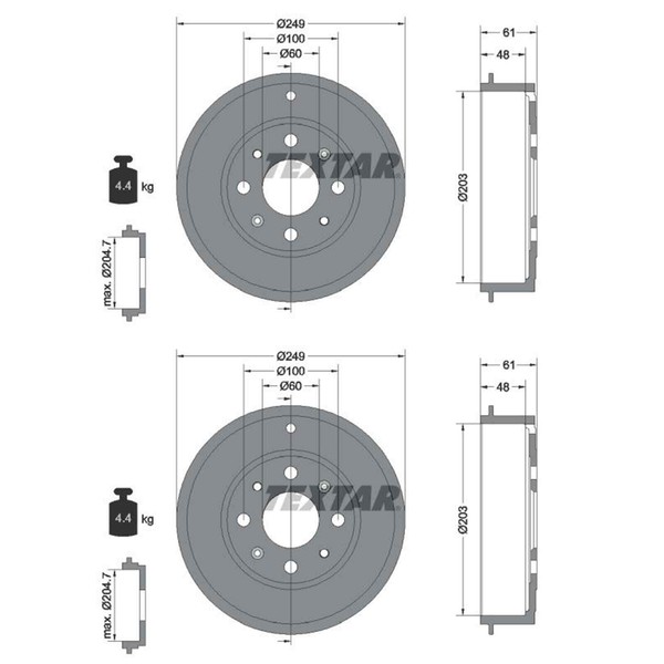 Bremstrommel Fiat T. Grande Punto/Evo/Corsa D 203MM-image
