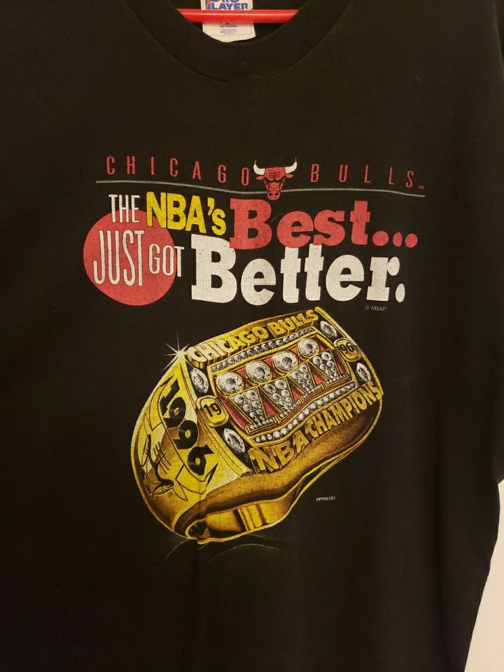 Винтажная футболка 90-х Chicago Bulls 1996 World Champs кольцо профессионального игрока размер XL - Изображение 2 из 4