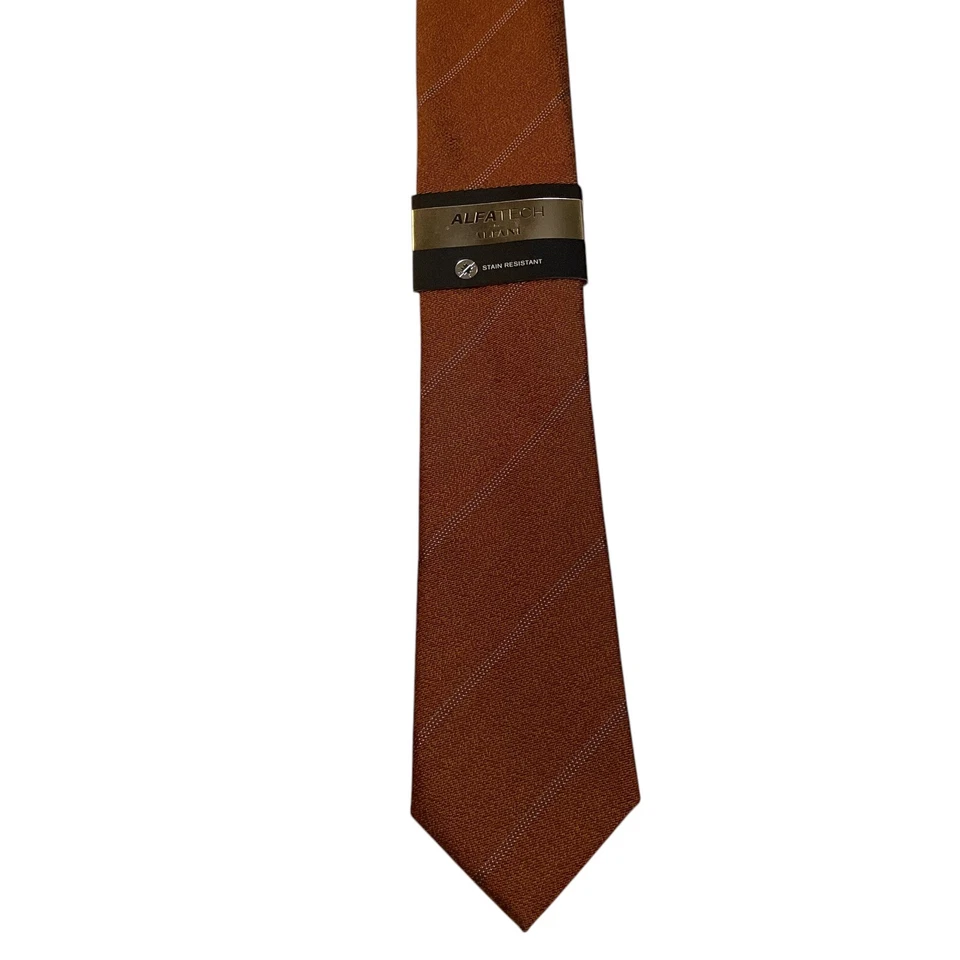 Corbata ajustada de diseñador ALFANI para hombre 59" x 2 7/8" naranja/gris nueva con etiquetas $55 Foto 2 de 3