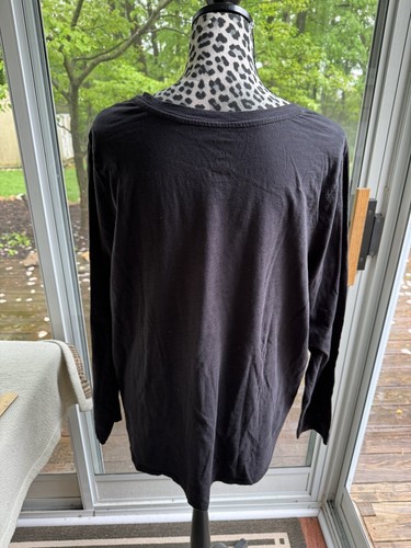 Sonoma T-Shirt Plus Size Everyday T-shirt Crew Neck Black sz 4X Women's New - Picture 2 of 7
