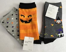 NEW Women  s Novelty Halloween Crew Socks  Set Of 3 Pair 