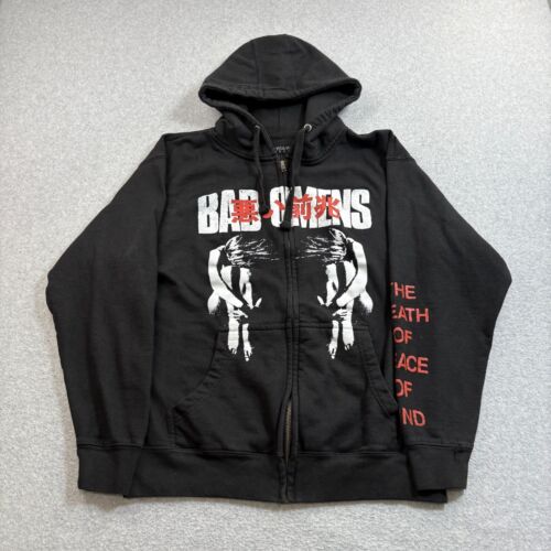 Bad Omens Hoodie Men M Black Full Zip Jacket Death Of Peace Of Mind Heavymetal