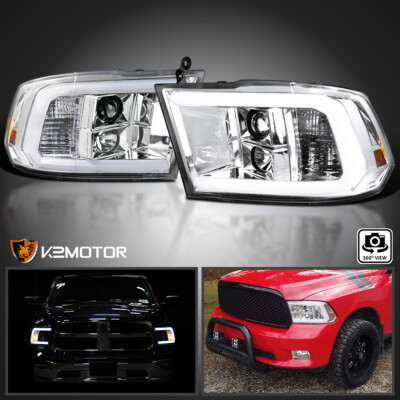 Fits 2009-2018 Dodge Ram 1500 2500 3500 Clear Projector Headlights LED Lamps