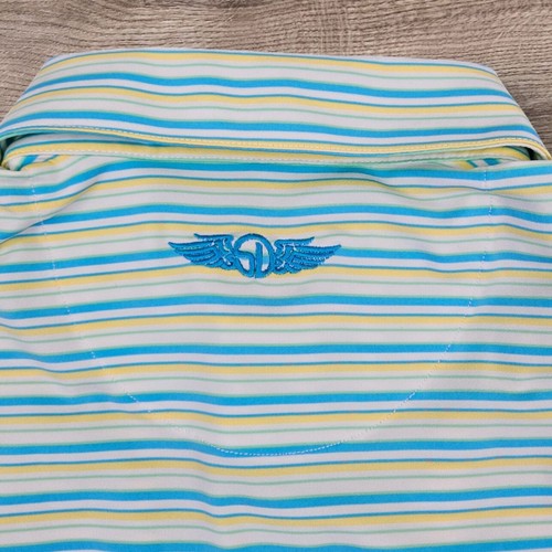 Straight Down Performance Men's Medium Multicolor Striped Soft Golf Polo Shirt - Picture 4 of 6
