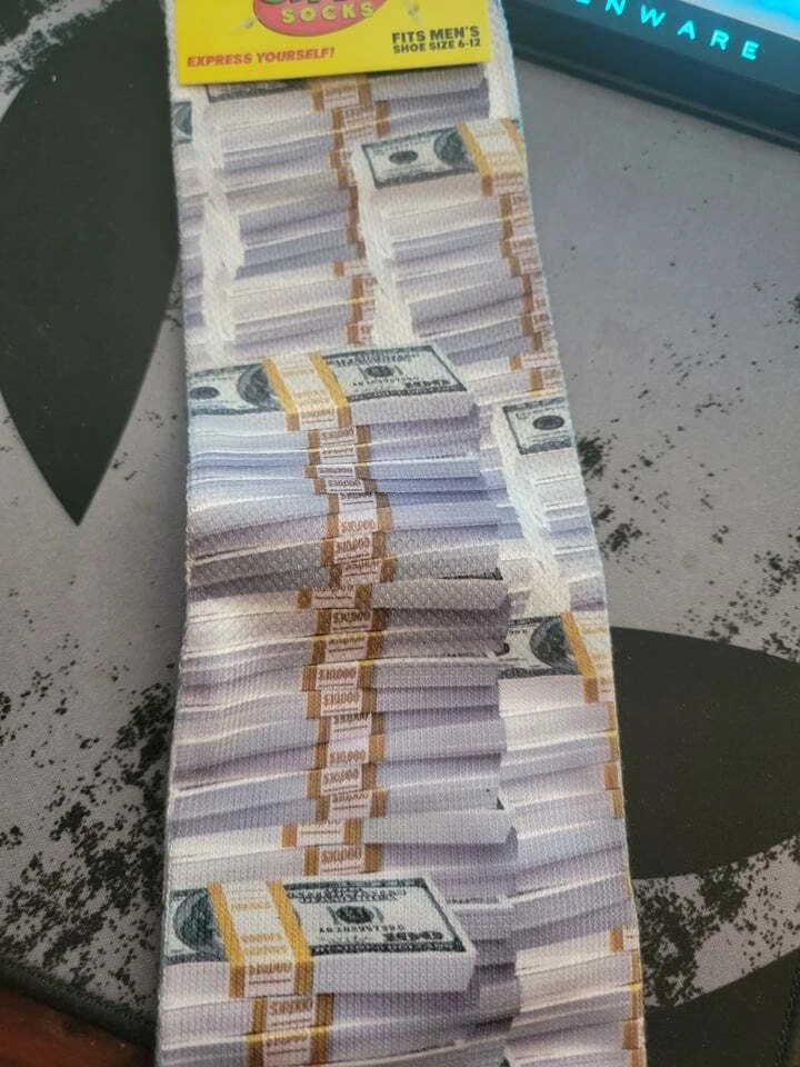 calcetines dinero pilas de cientos nuevos atraer dinero 6-12 unisex calcetines ricos Foto 3 de 4